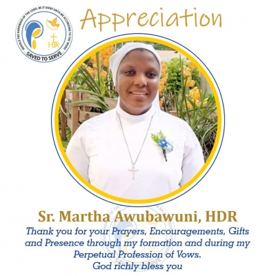 REV. SR. MARTHA  AWUBAWUNI THANKSGIVING MASS OF FINAL PROFESSION OF VOWS